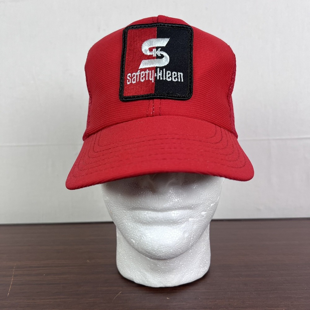 SAFETY-KLEEN Red Trucker Hat‎ SnapBack Patch Made In USA